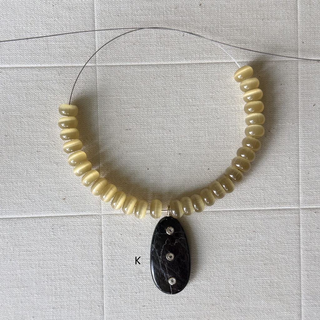 Olive Charm Dual Strand Necklace