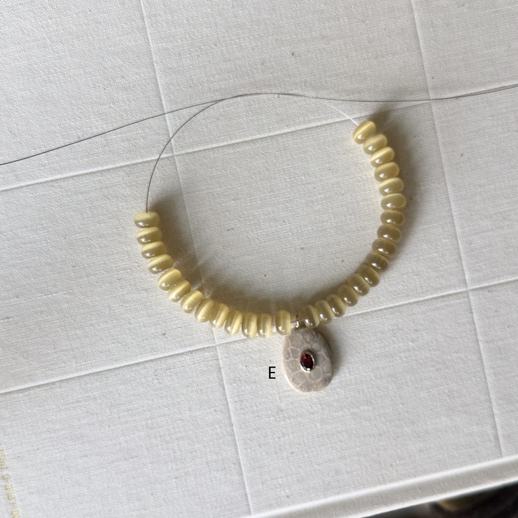 Olive Charm Dual Strand Necklace