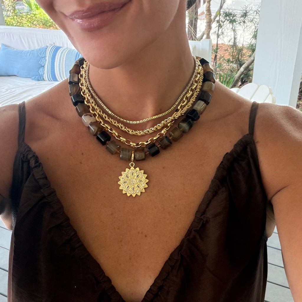 espresso cube necklace