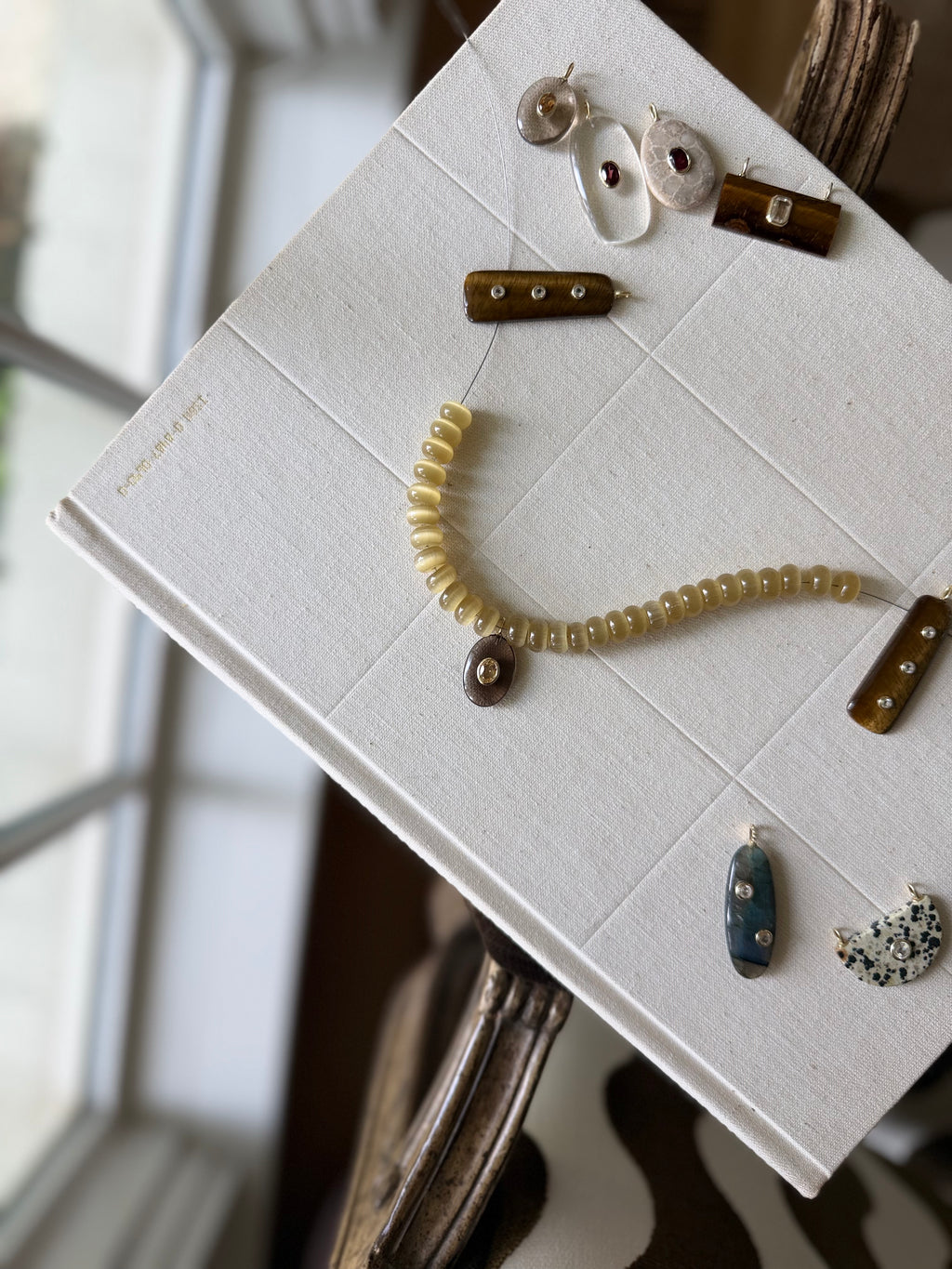 Olive Charm Dual Strand Necklace