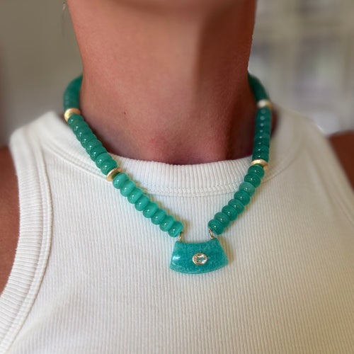 aqua glow pendant necklace